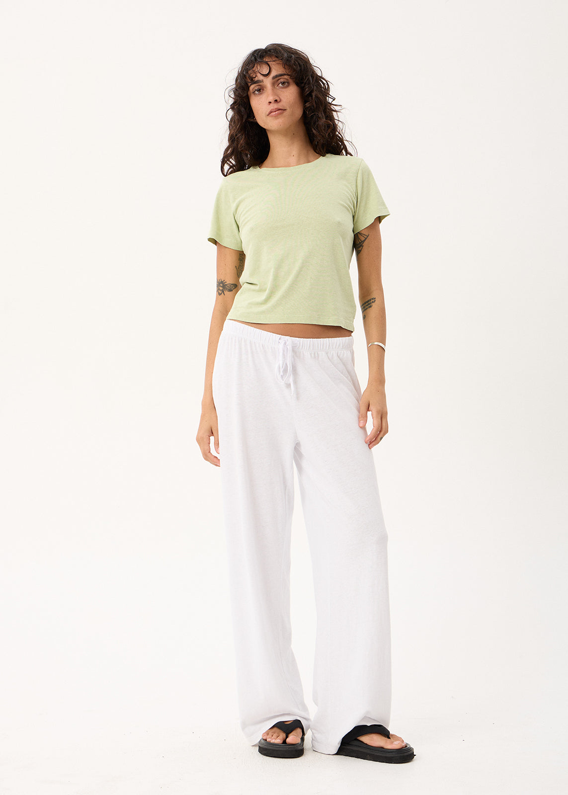 AFENDS Carmen - Baby Tee - Washed Sage