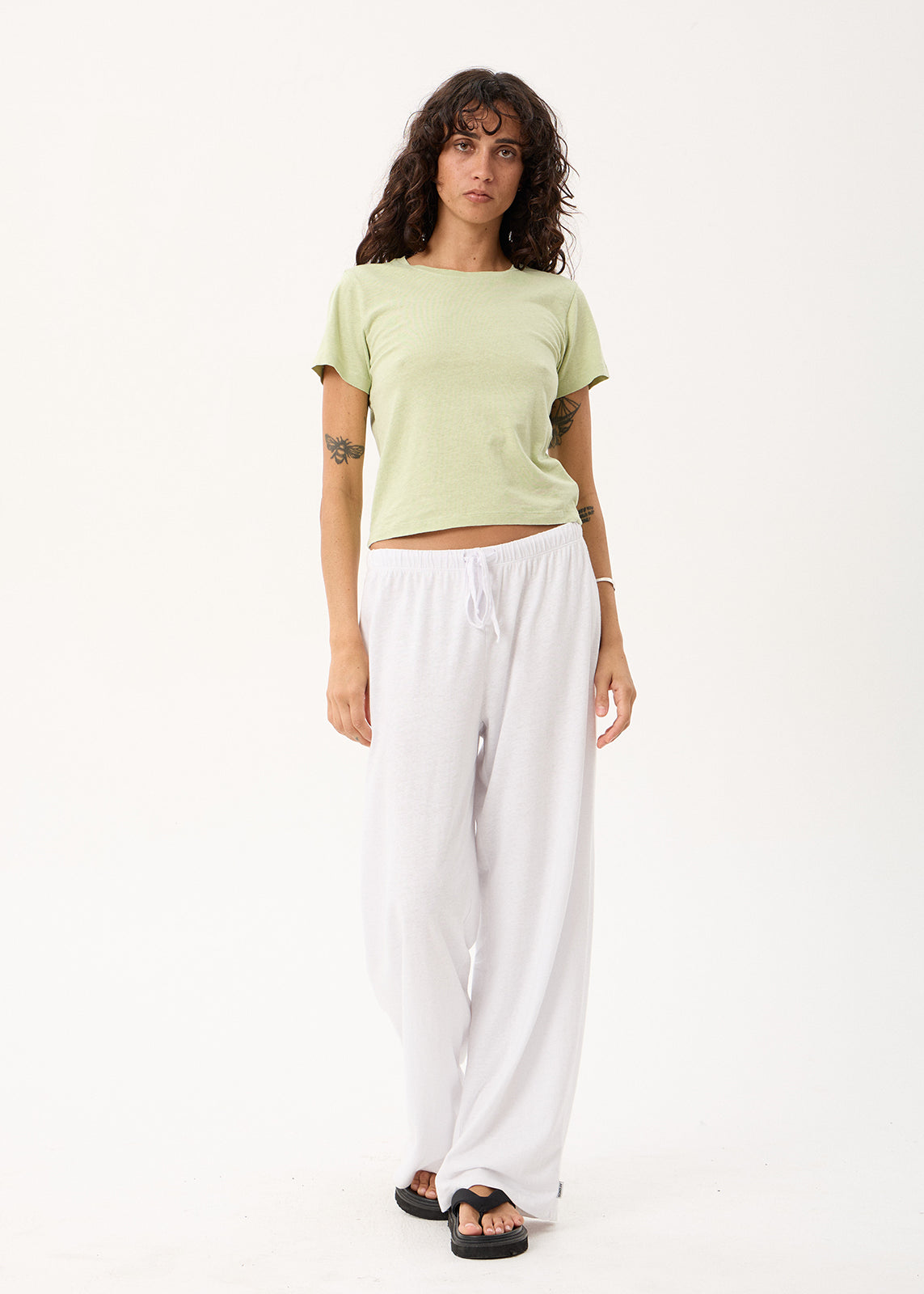 AFENDS Carmen - Baby Tee - Washed Sage