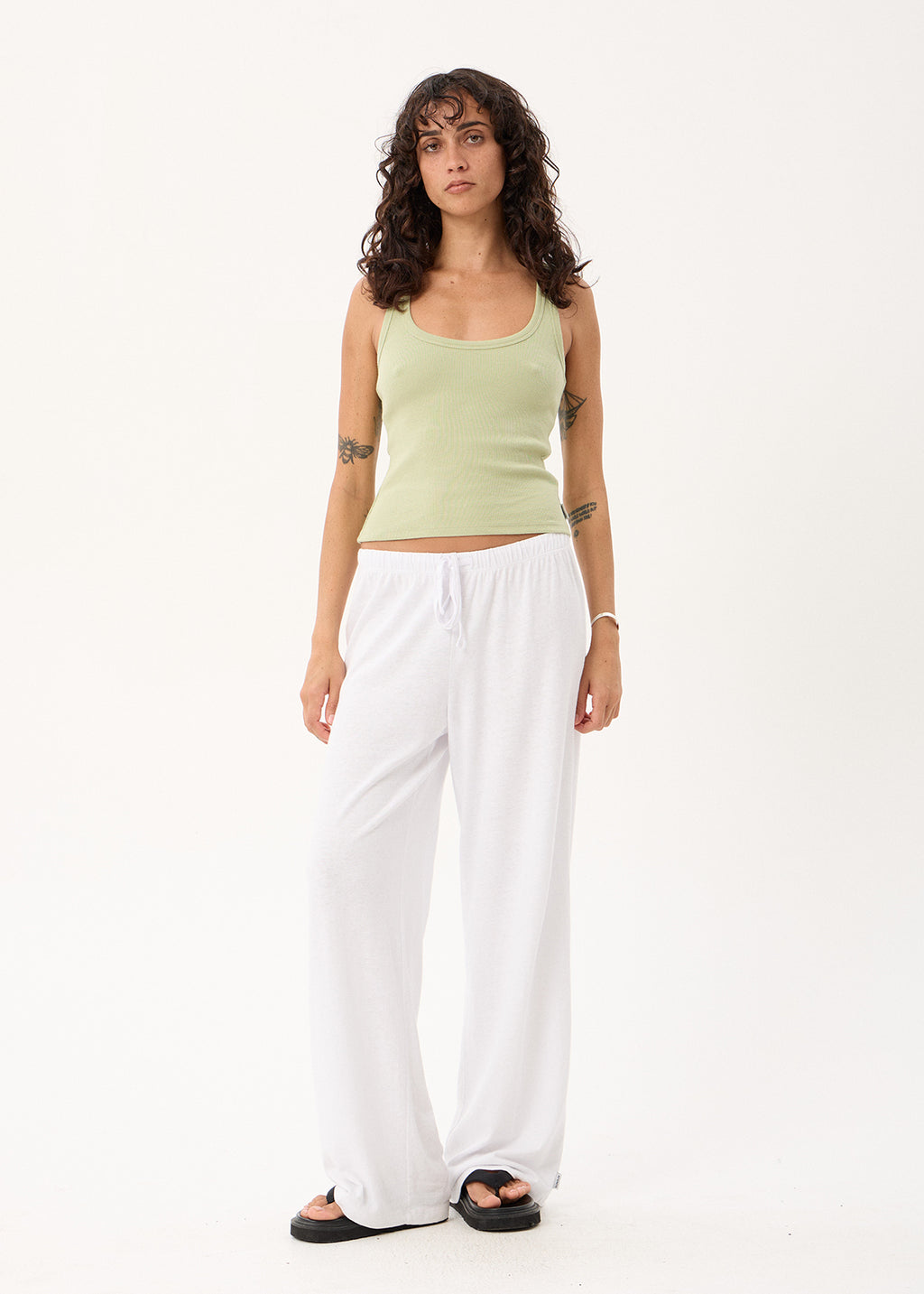 AFENDS Layden - Rib Singlet - Sage