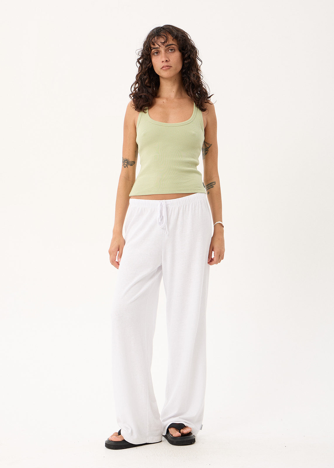 AFENDS Layden - Rib Singlet - Sage