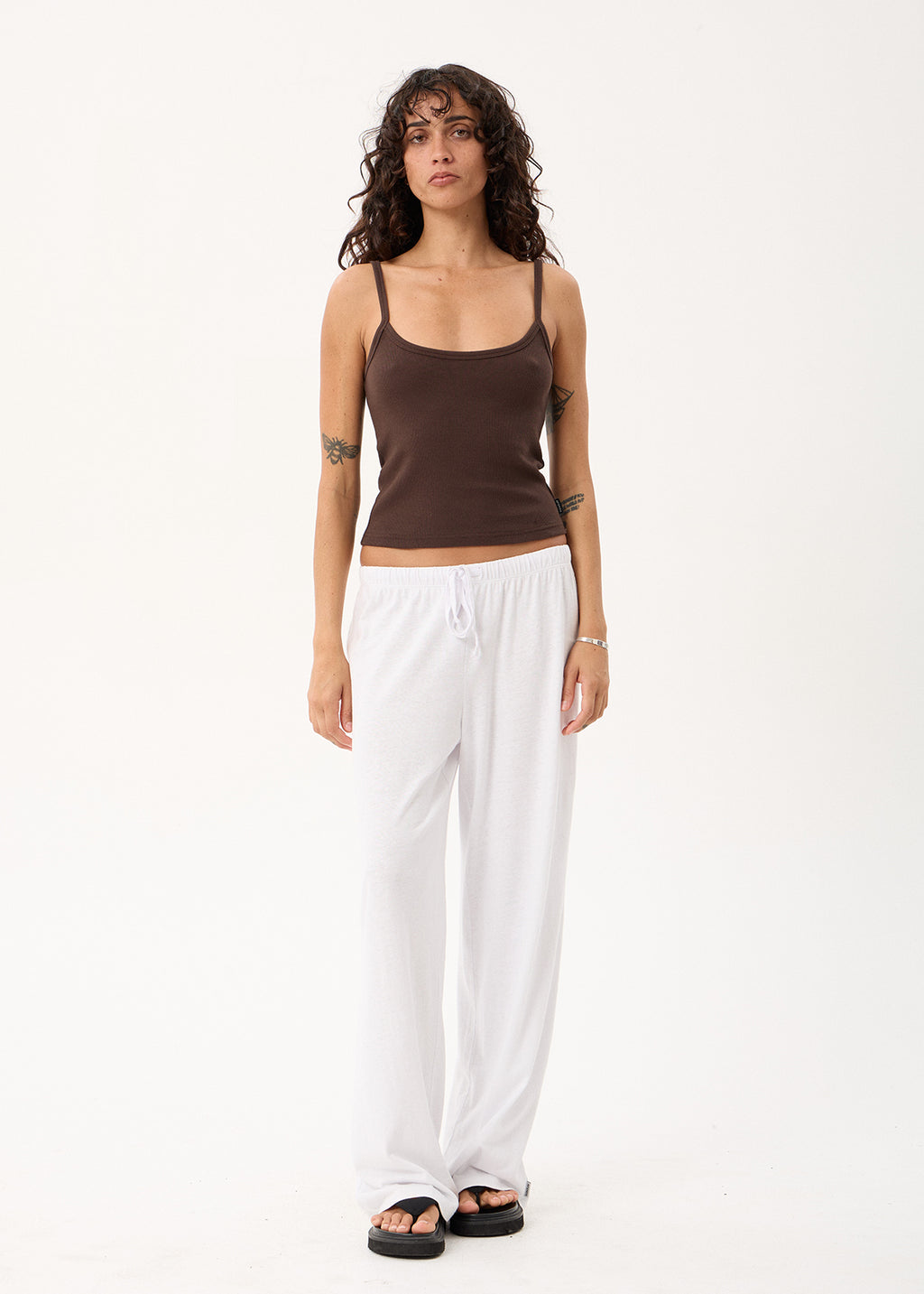 AFENDS Sara - Rib Singlet - Coffee