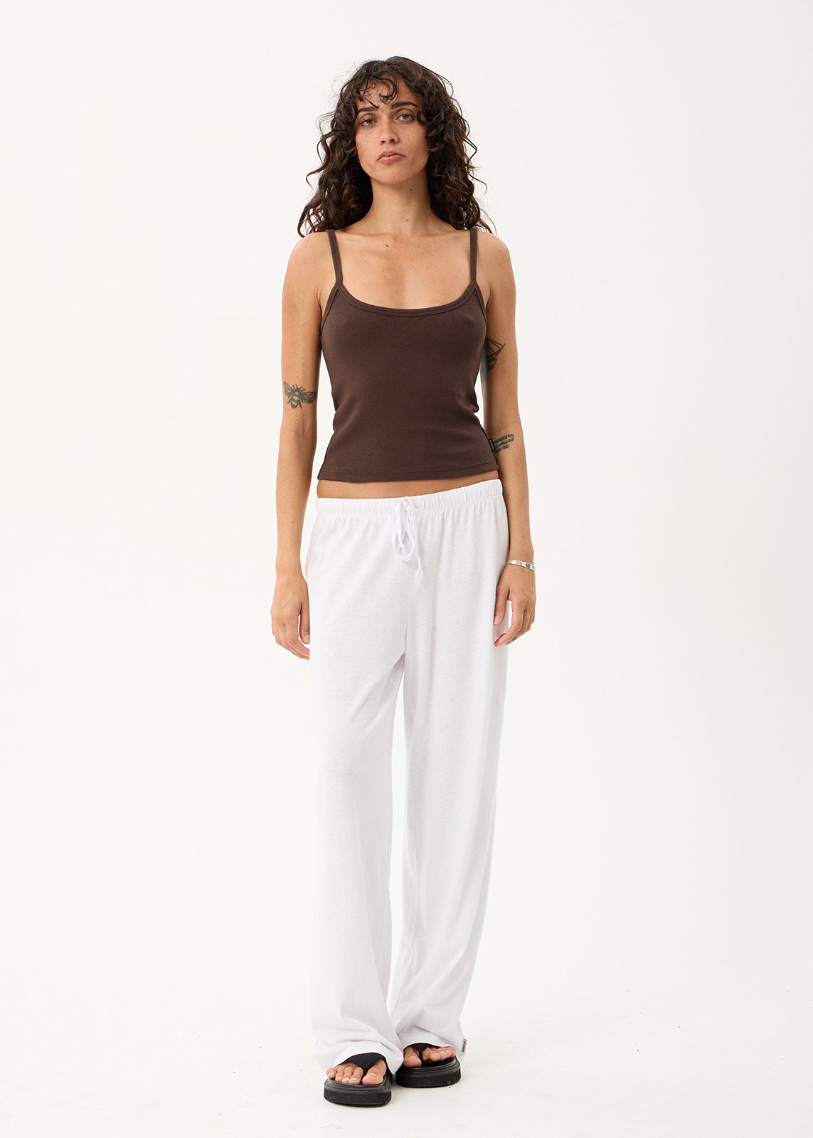 AFENDS Sara - Rib Singlet - Coffee
