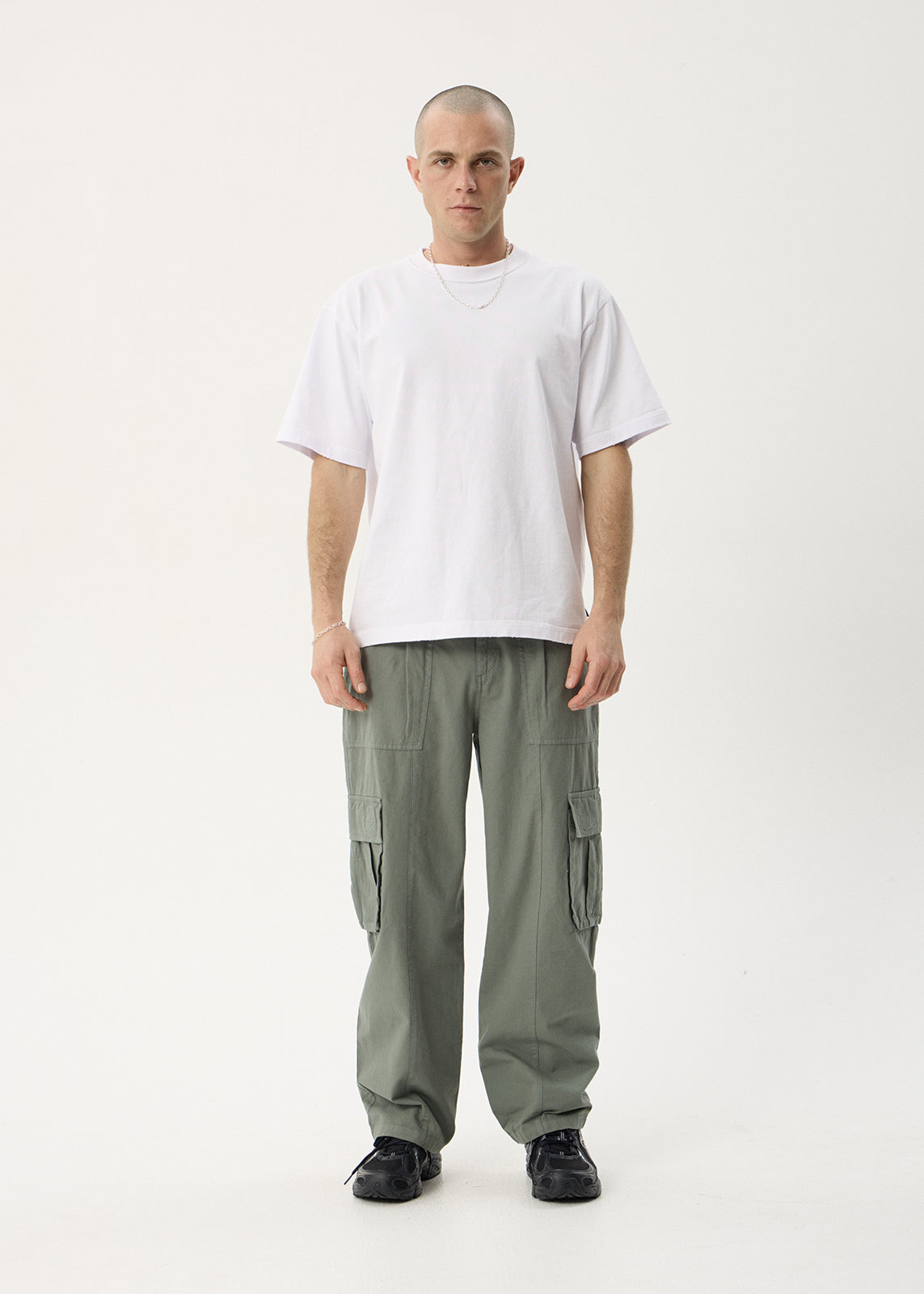 AFENDS Mens Summit - Pleated Cargo Pant - Washed Sycamore