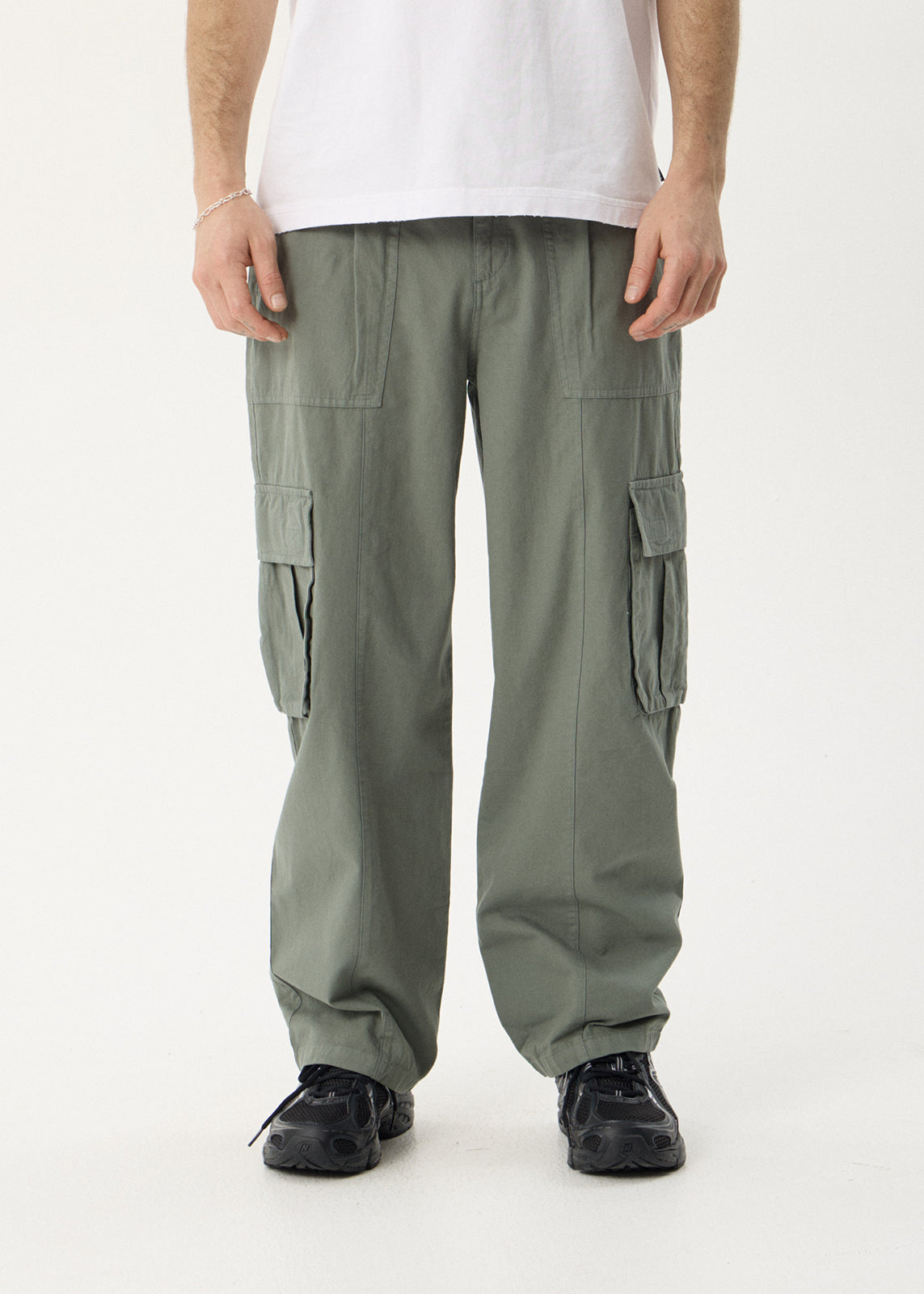 AFENDS Mens Summit - Pleated Cargo Pant - Washed Sycamore