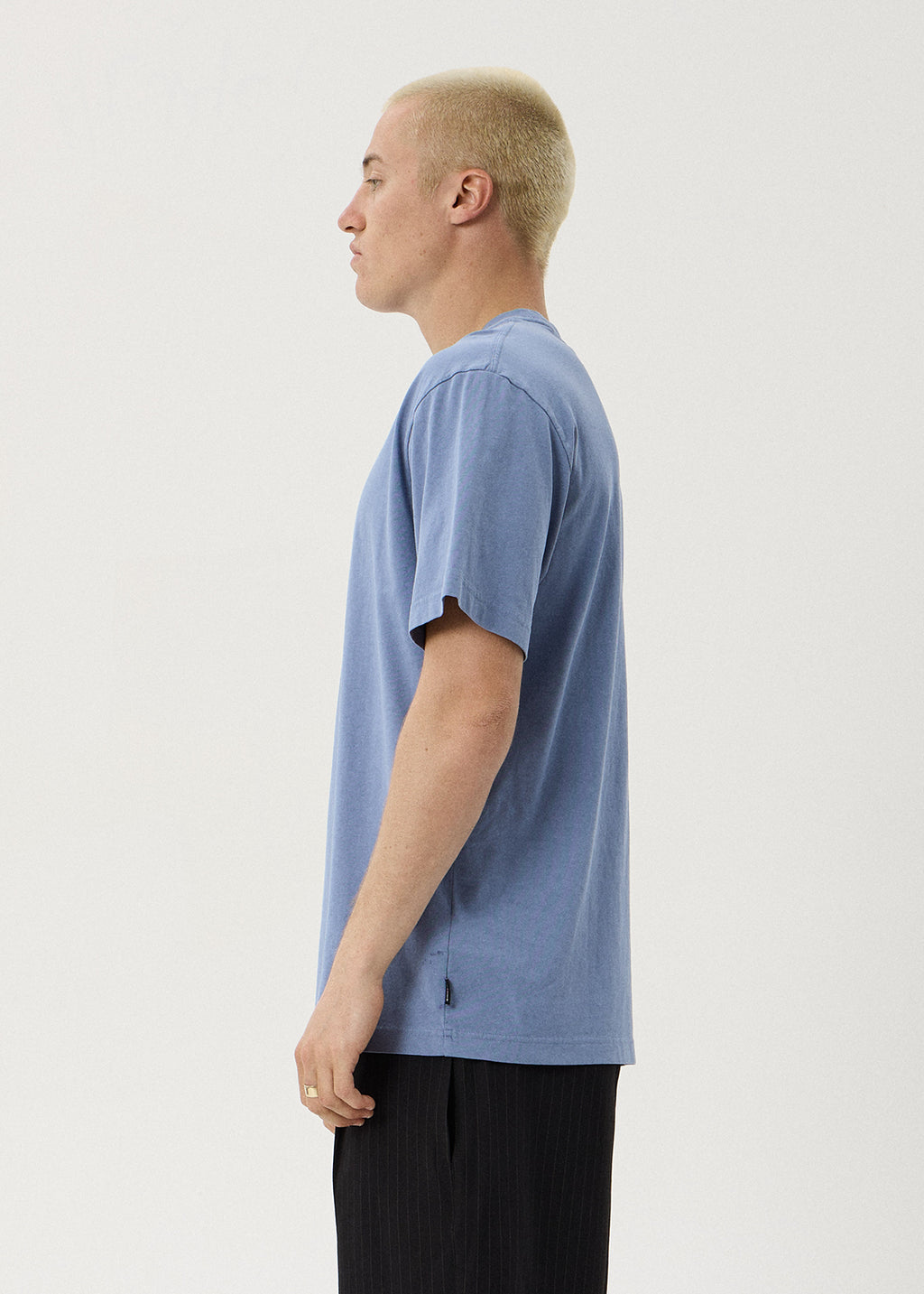AFENDS Core - Retro Tee - Washed Slate Blue