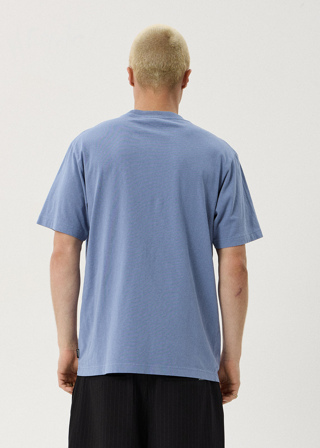 AFENDS Core - Retro Tee - Washed Slate Blue