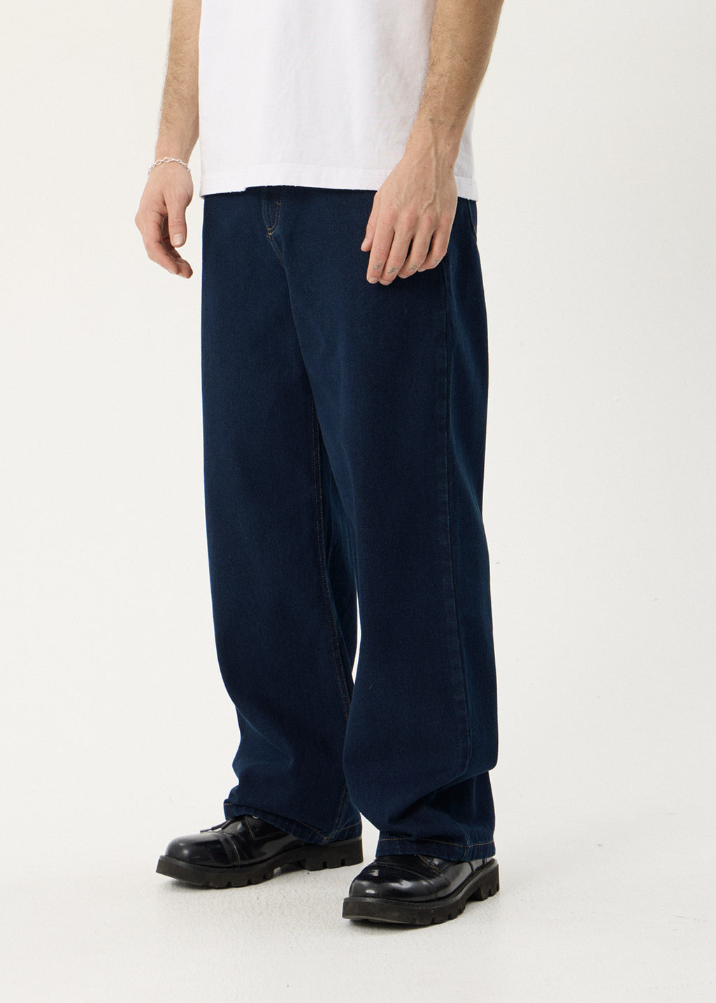 AFENDS Mens Pablo - Denim Baggy Jean - Ink