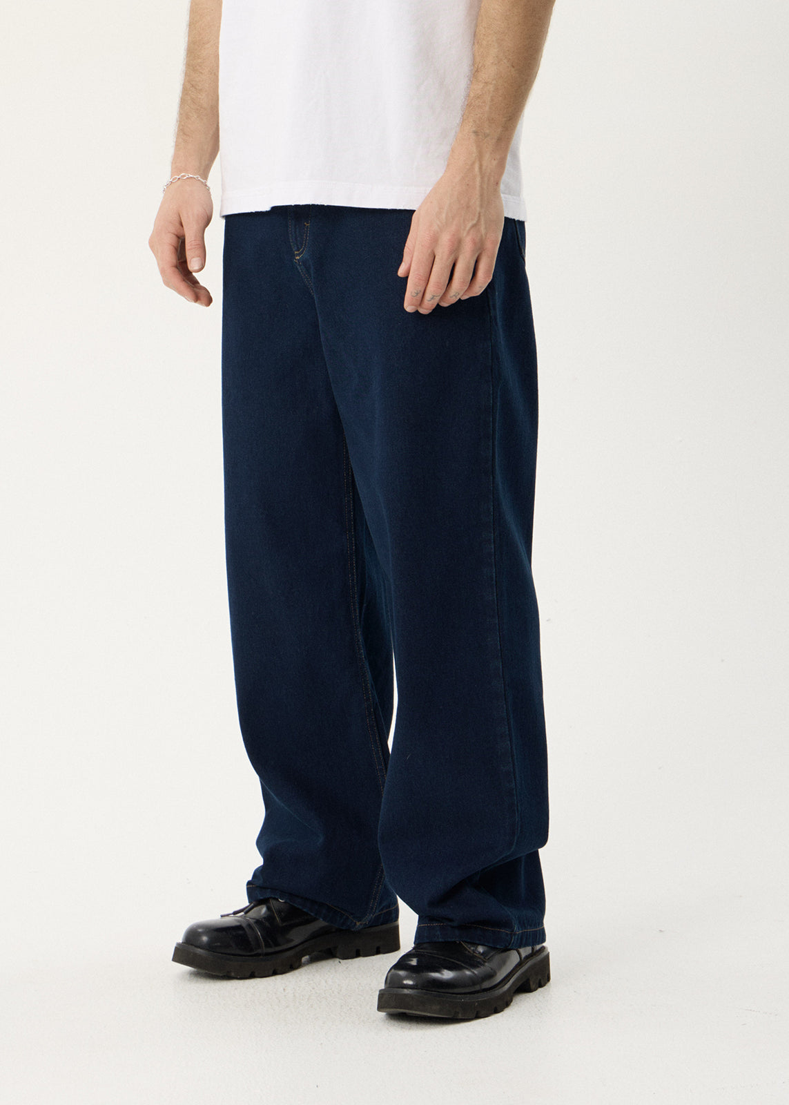 AFENDS Mens Pablo - Denim Baggy Jean - Ink