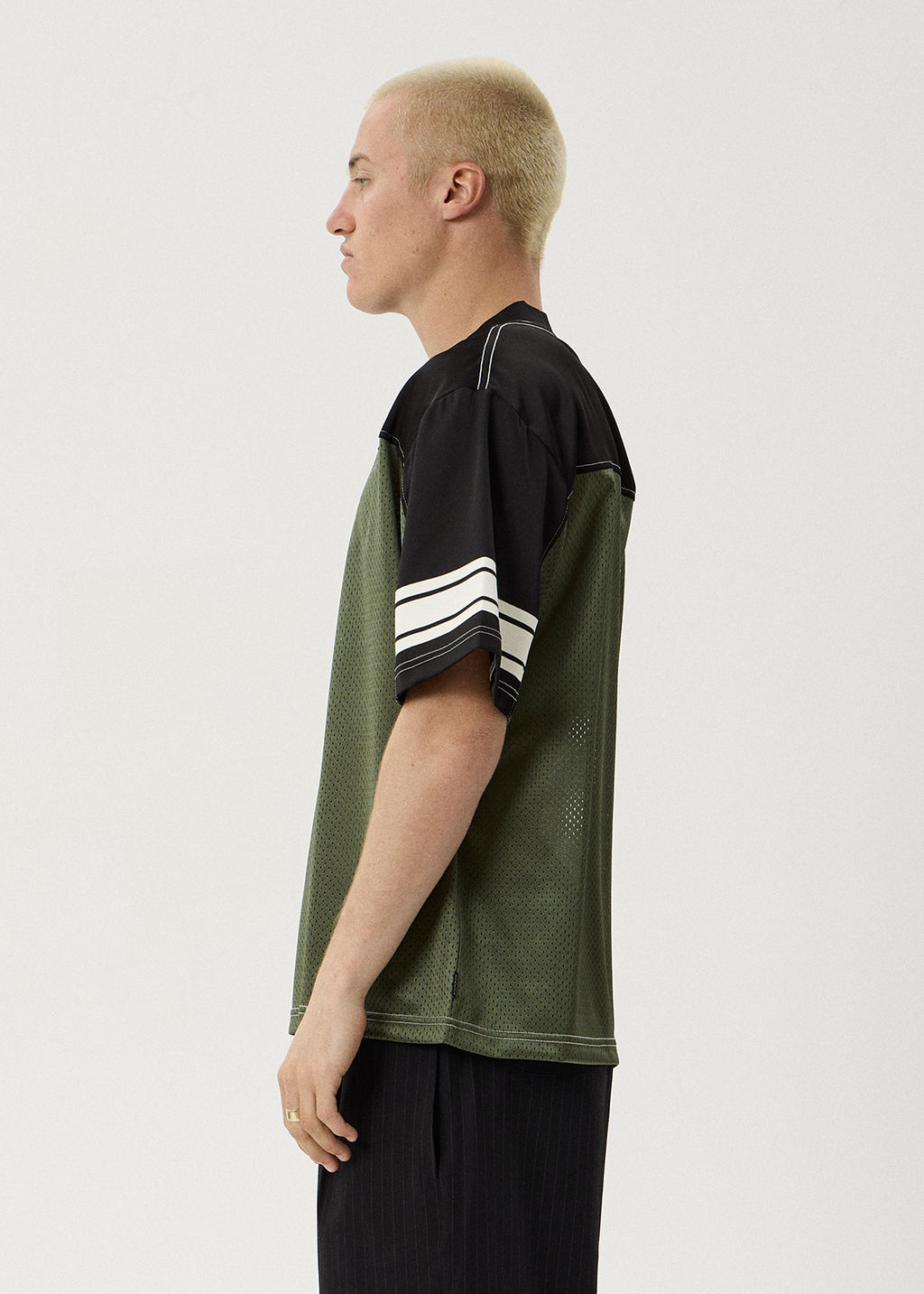 AFENDS Contingent - Mesh Jersey Boxy Tee - Cypress