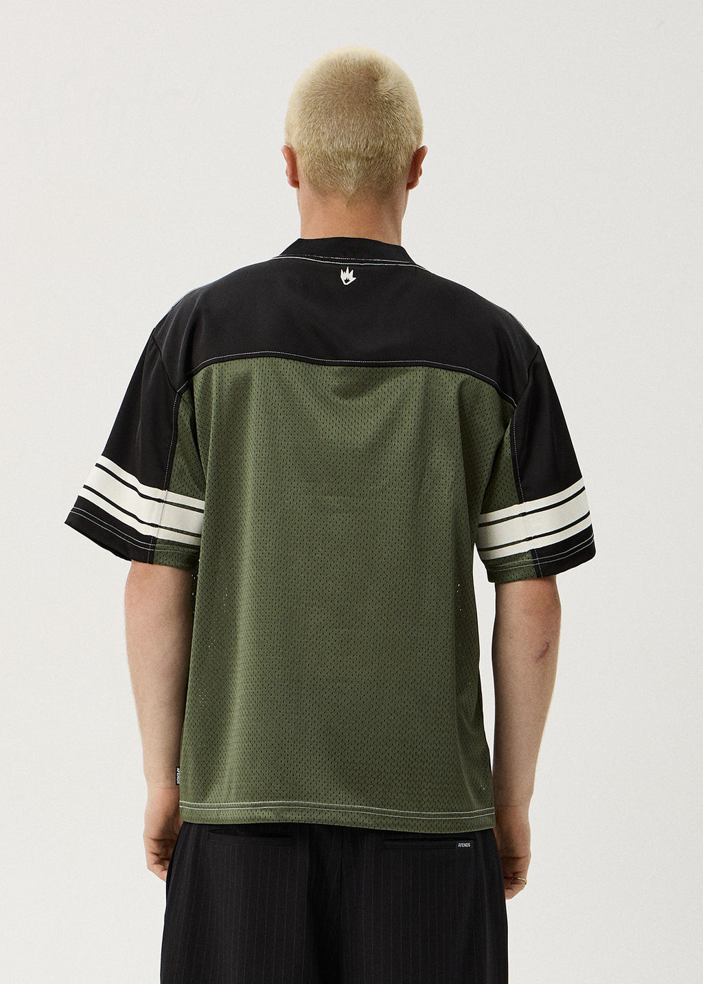 AFENDS Contingent - Mesh Jersey Boxy Tee - Cypress