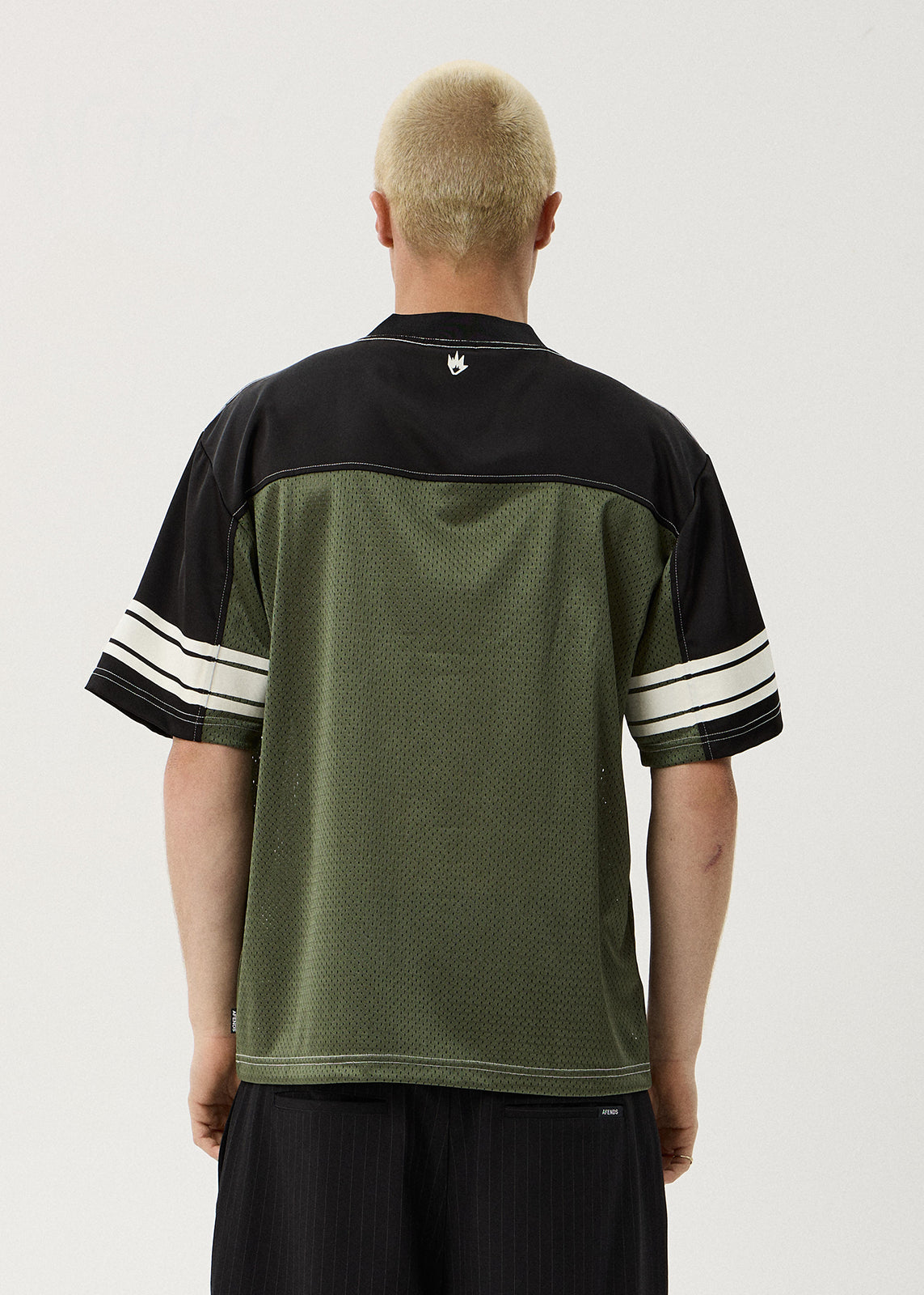 AFENDS Contingent - Mesh Jersey Boxy Tee - Cypress