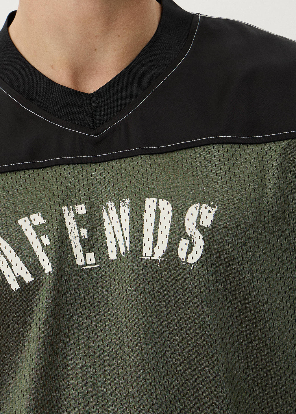 AFENDS Contingent - Mesh Jersey Boxy Tee - Cypress
