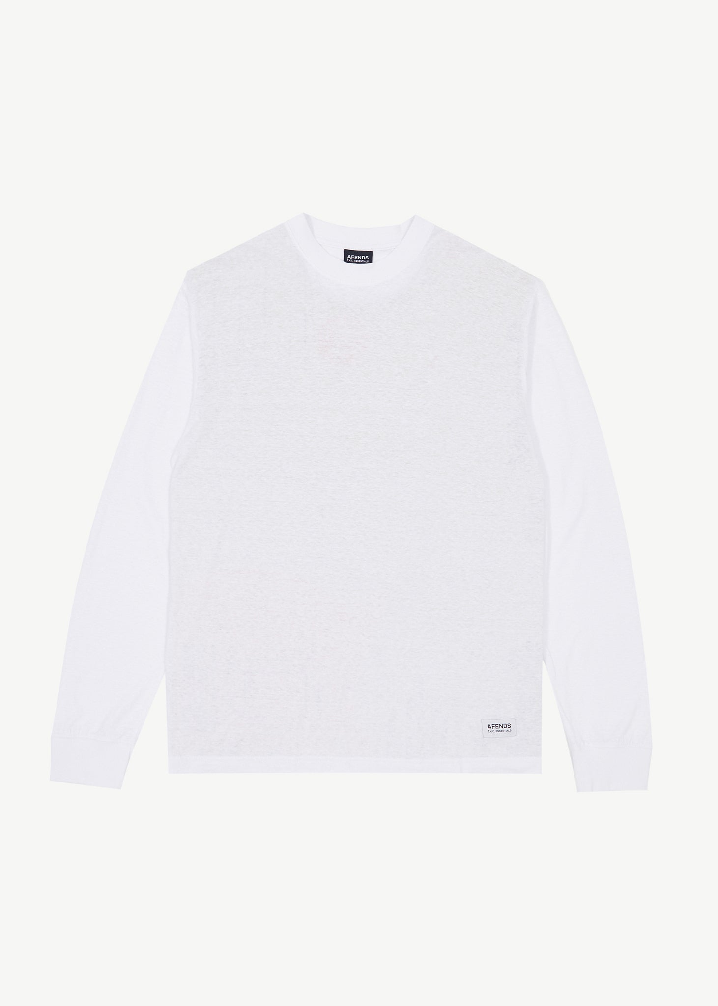AFENDS Mens Essential - Long Sleeve Tee - White