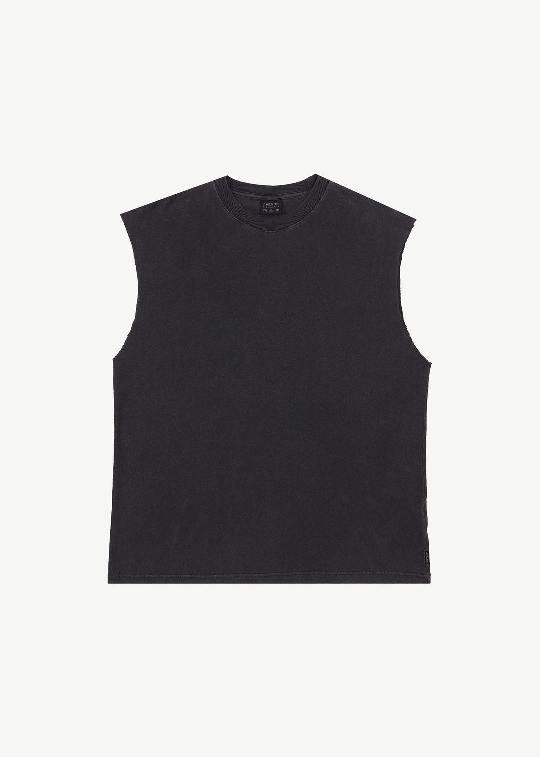 AFENDS Mens Vacation - Sleeveless Tee - Stone Black 