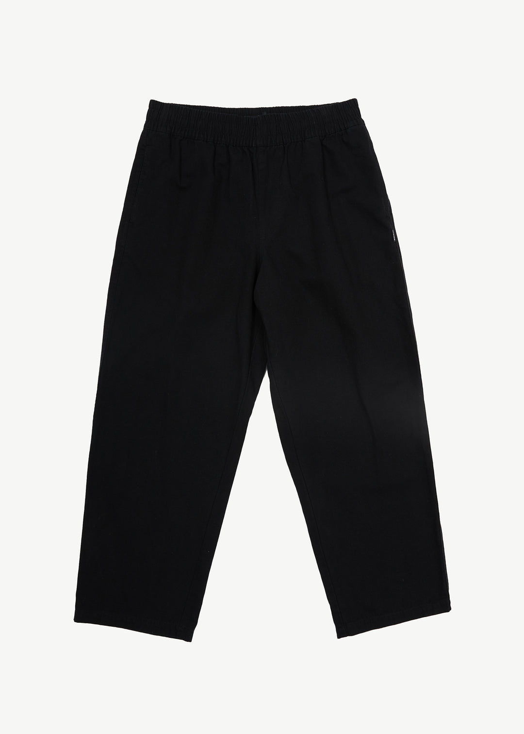 AFENDS Mens Ninety Eights - Baggy Elastic Waist Pants - Black 