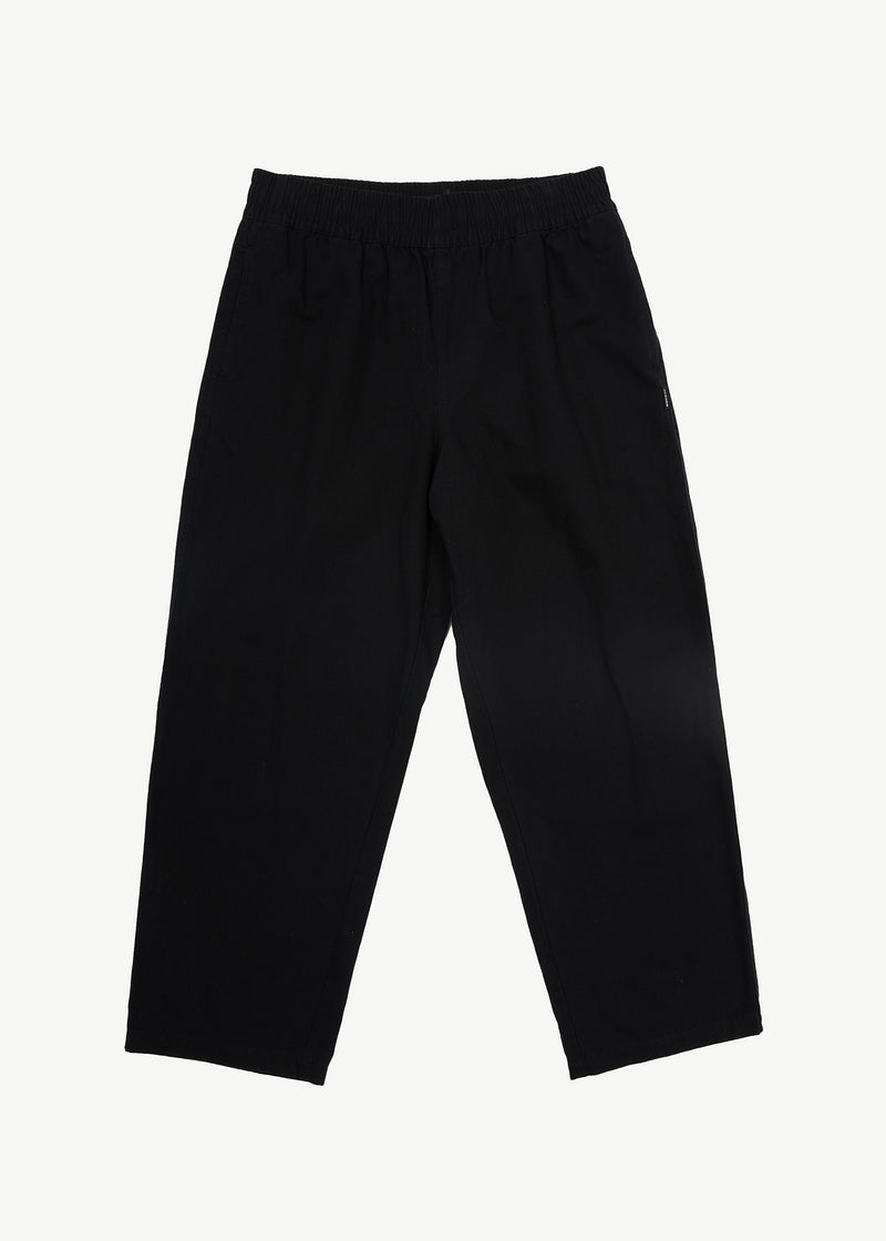 Afends Mens Ninety Eights - Recycled Elastic Waist Pant - Black