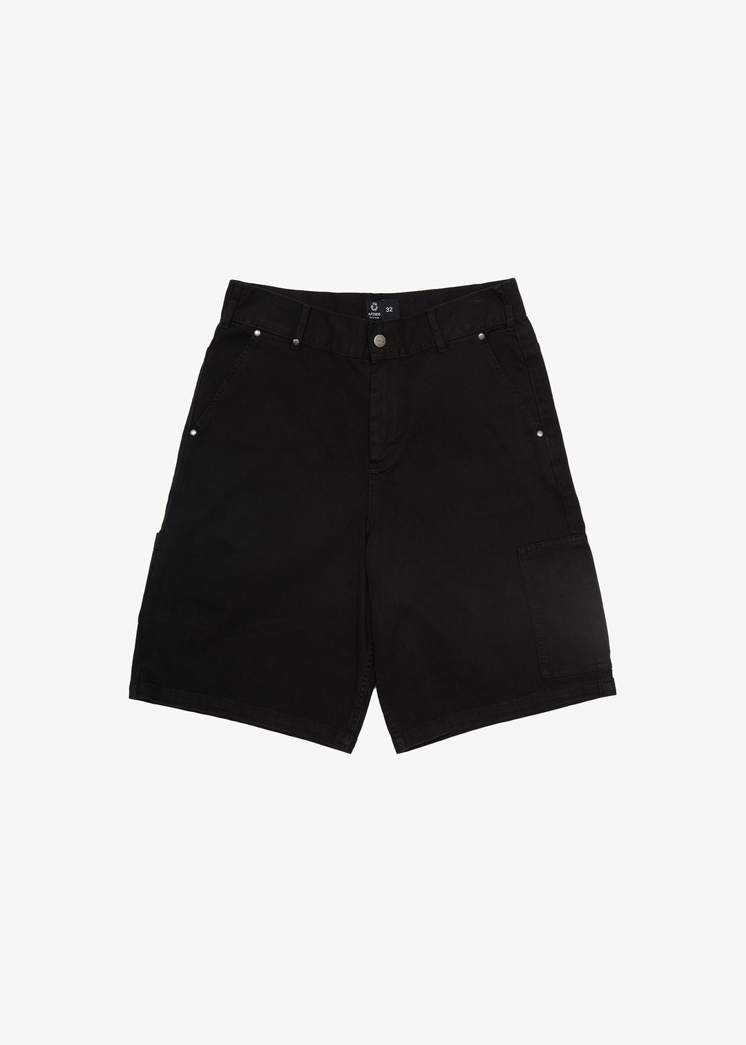 AFENDS Mens Harper - Carpenter Shorts 22" - Black 