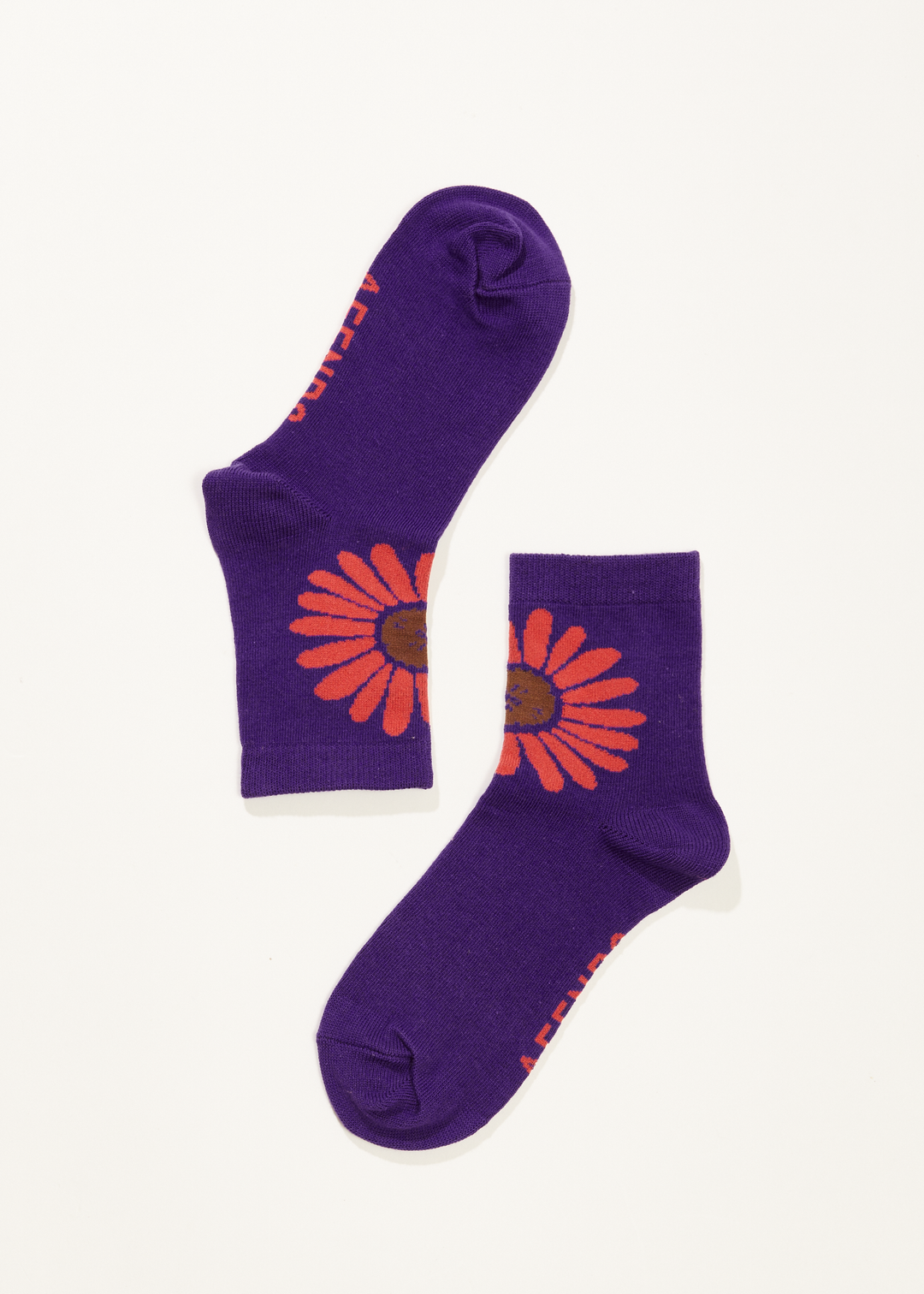 AFENDS Unisex Daisy - Crew Socks - Purple A233665-PRP-OS