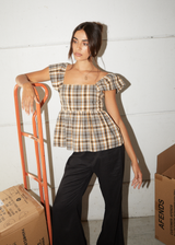 Afends Womens Check Out -  Top - Moonbeam Check - Afends womens check out    top   moonbeam check