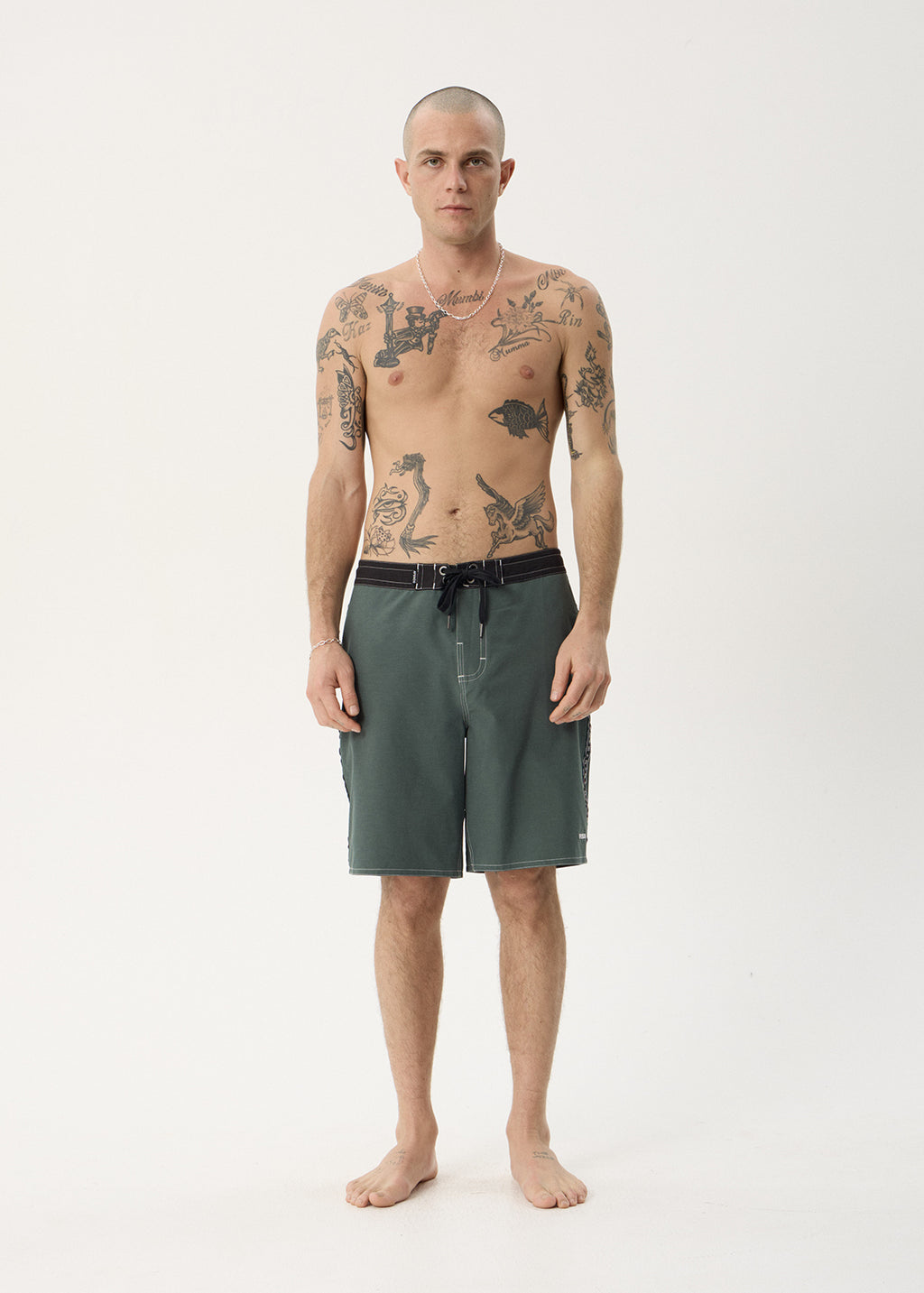 AFENDS Mens The Wreck - Surf Related V2 Boardshort 20" - Pine