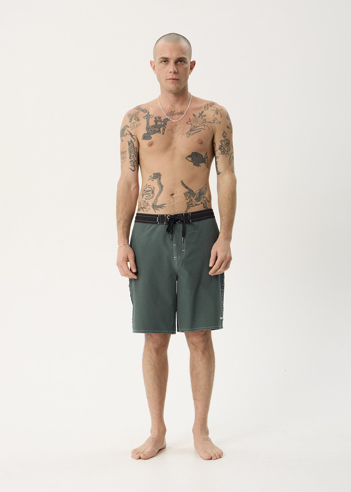 AFENDS Mens The Wreck - Surf Related V2 Boardshort 20" - Pine
