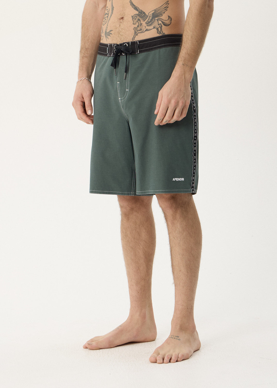 AFENDS Mens The Wreck - Surf Related V2 Boardshort 20" - Pine