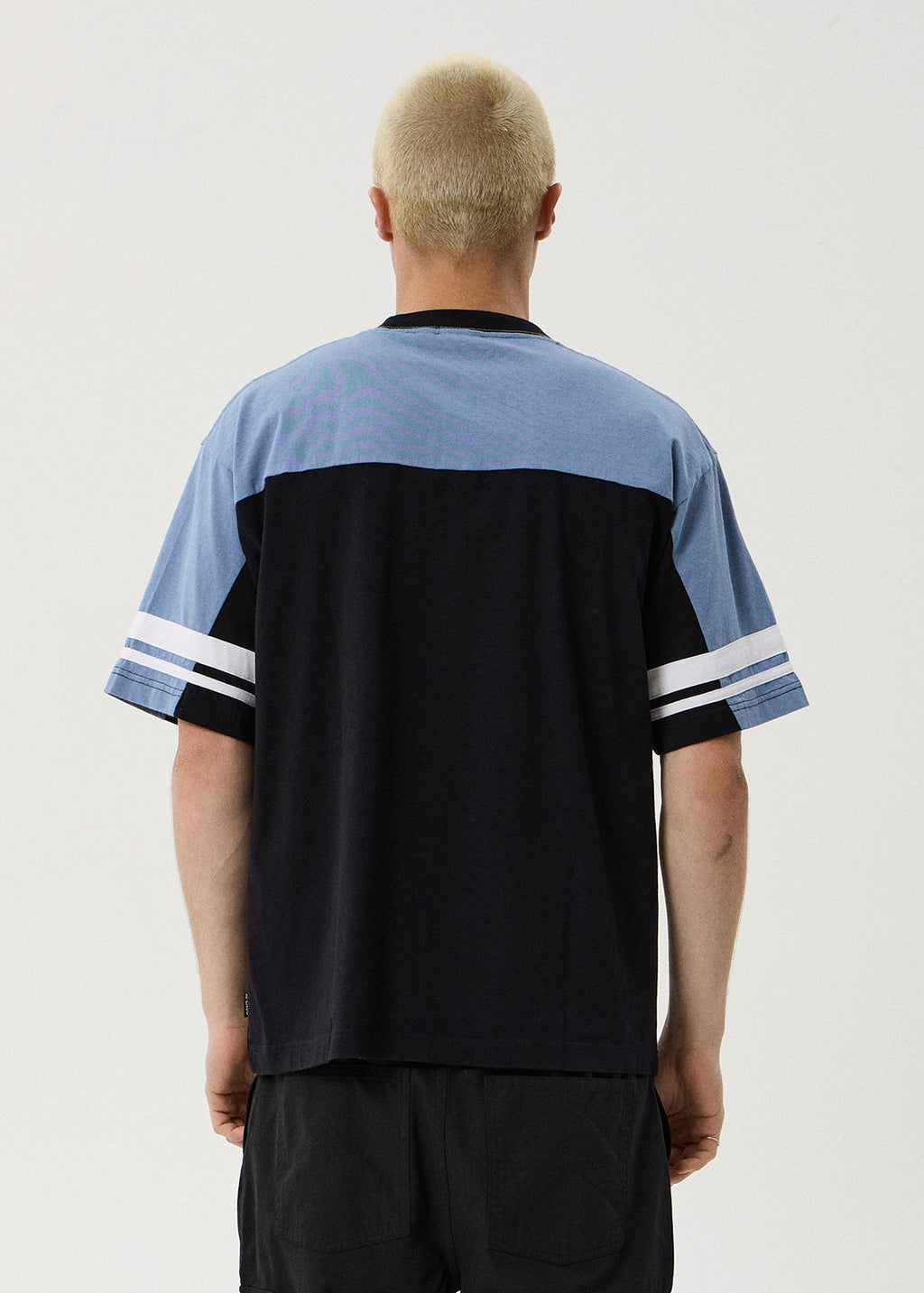 AFENDS Origin - Boxy Vintage Tee - Black / Blue