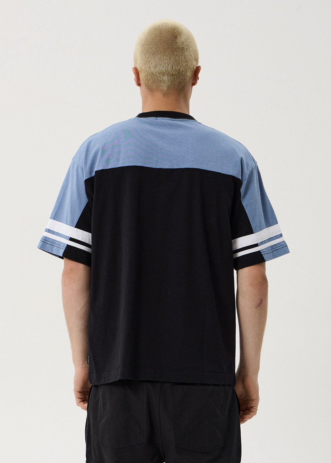 AFENDS Origin - Boxy Vintage Tee - Black / Blue