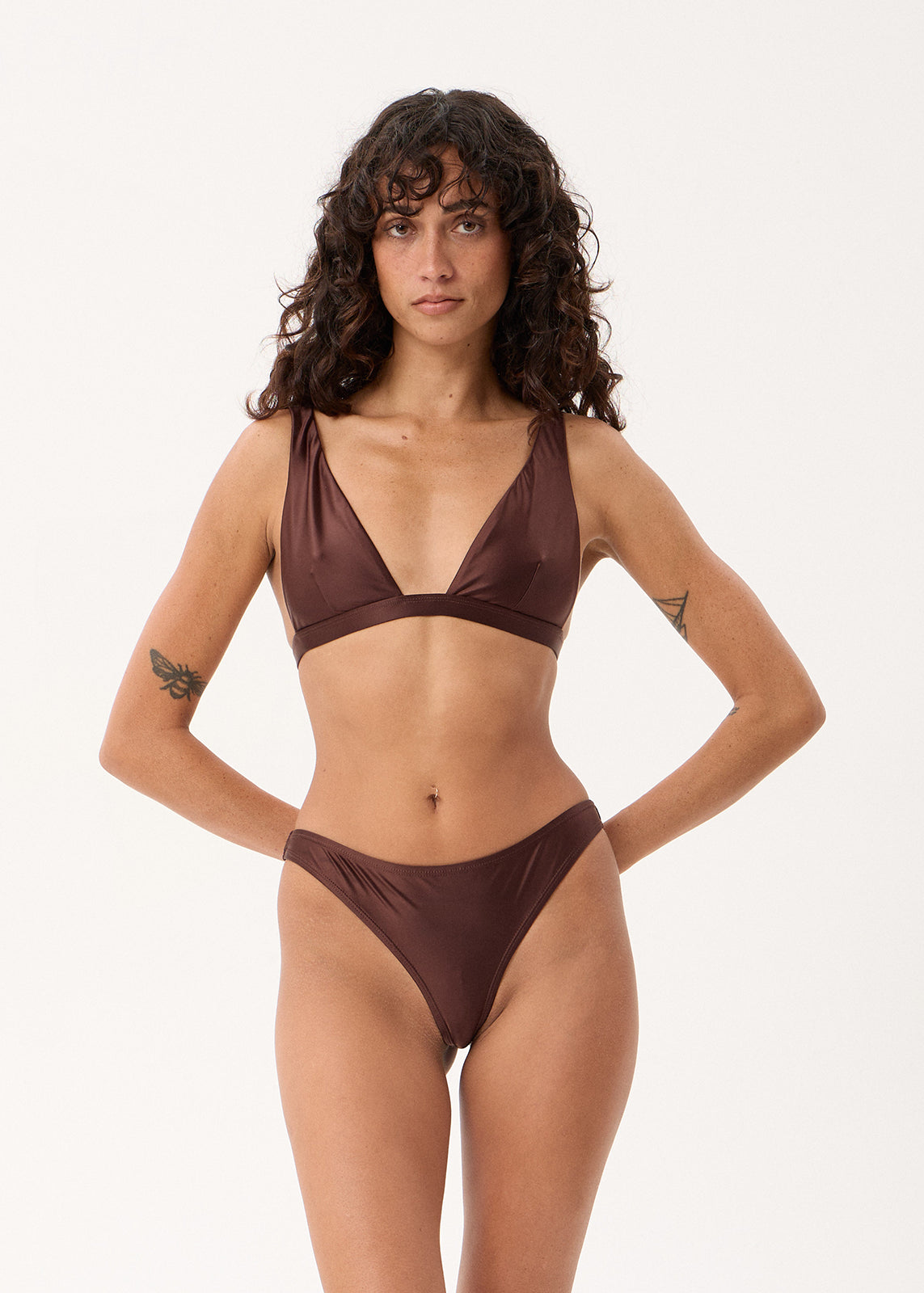 AFENDS Talulah - High Cut Bikini Bottom - Coffee