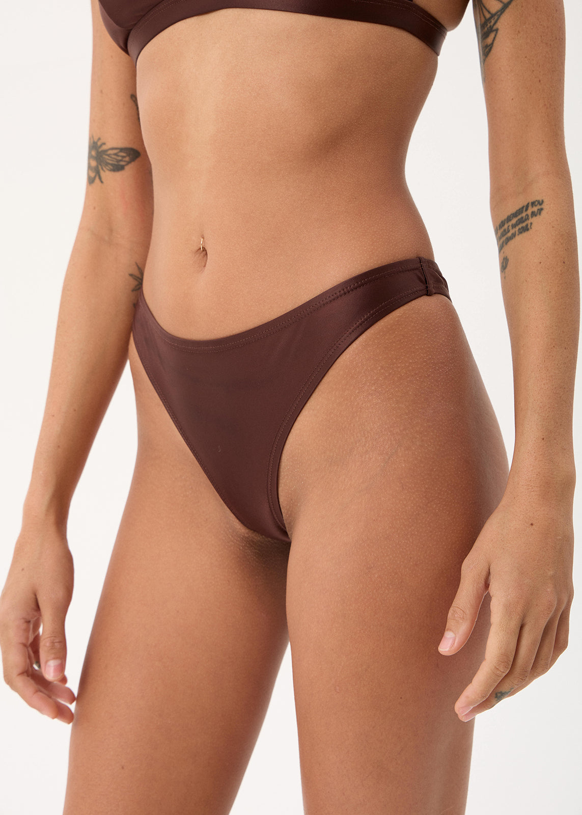 AFENDS Talulah - High Cut Bikini Bottom - Coffee