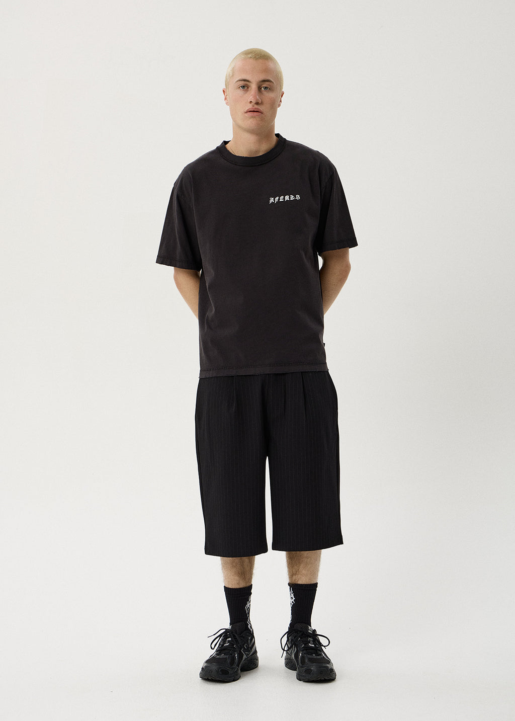 AFENDS Constellation - Heavyweight Boxy Tee - Stone Black