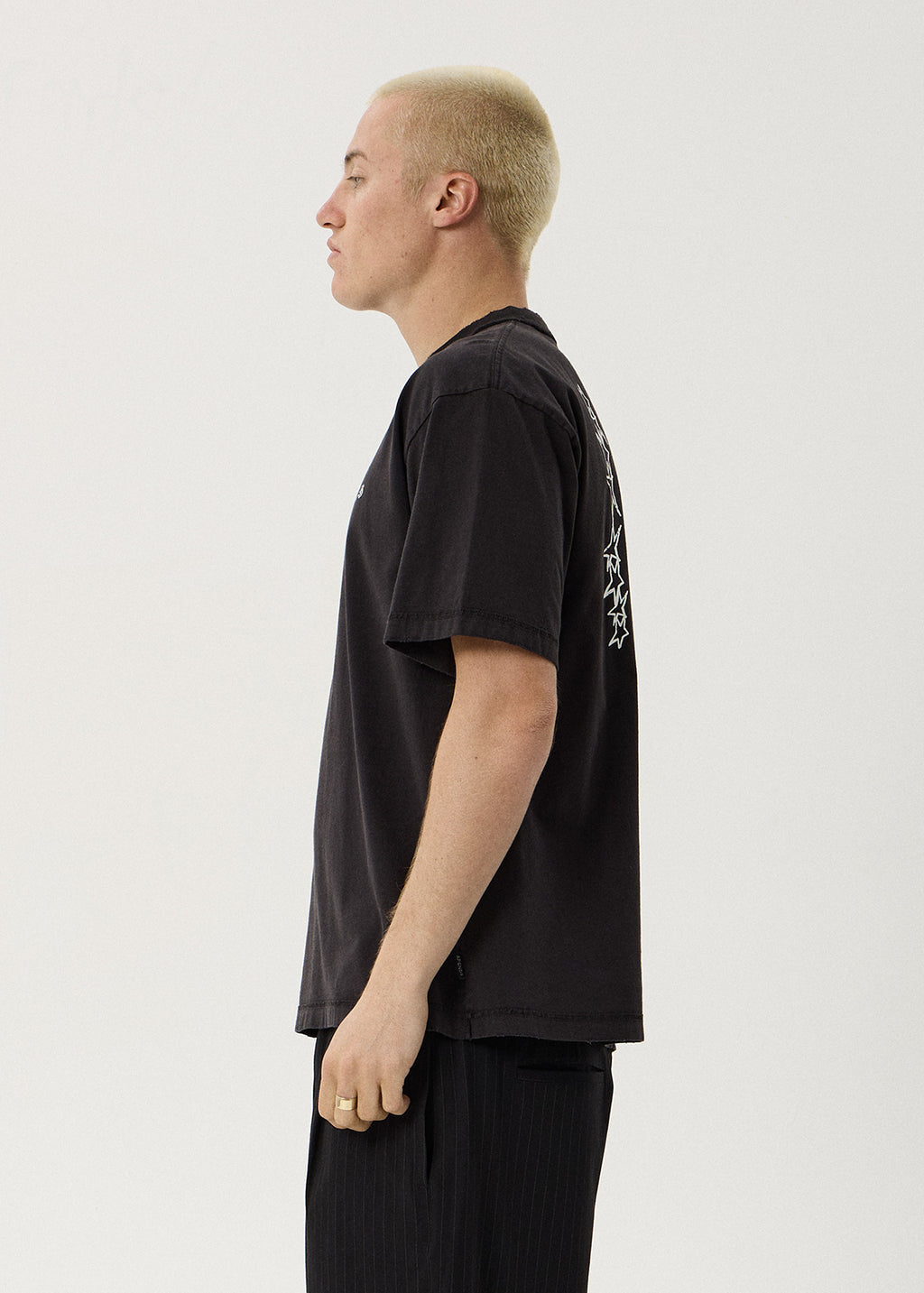 AFENDS Constellation - Heavyweight Boxy Tee - Stone Black