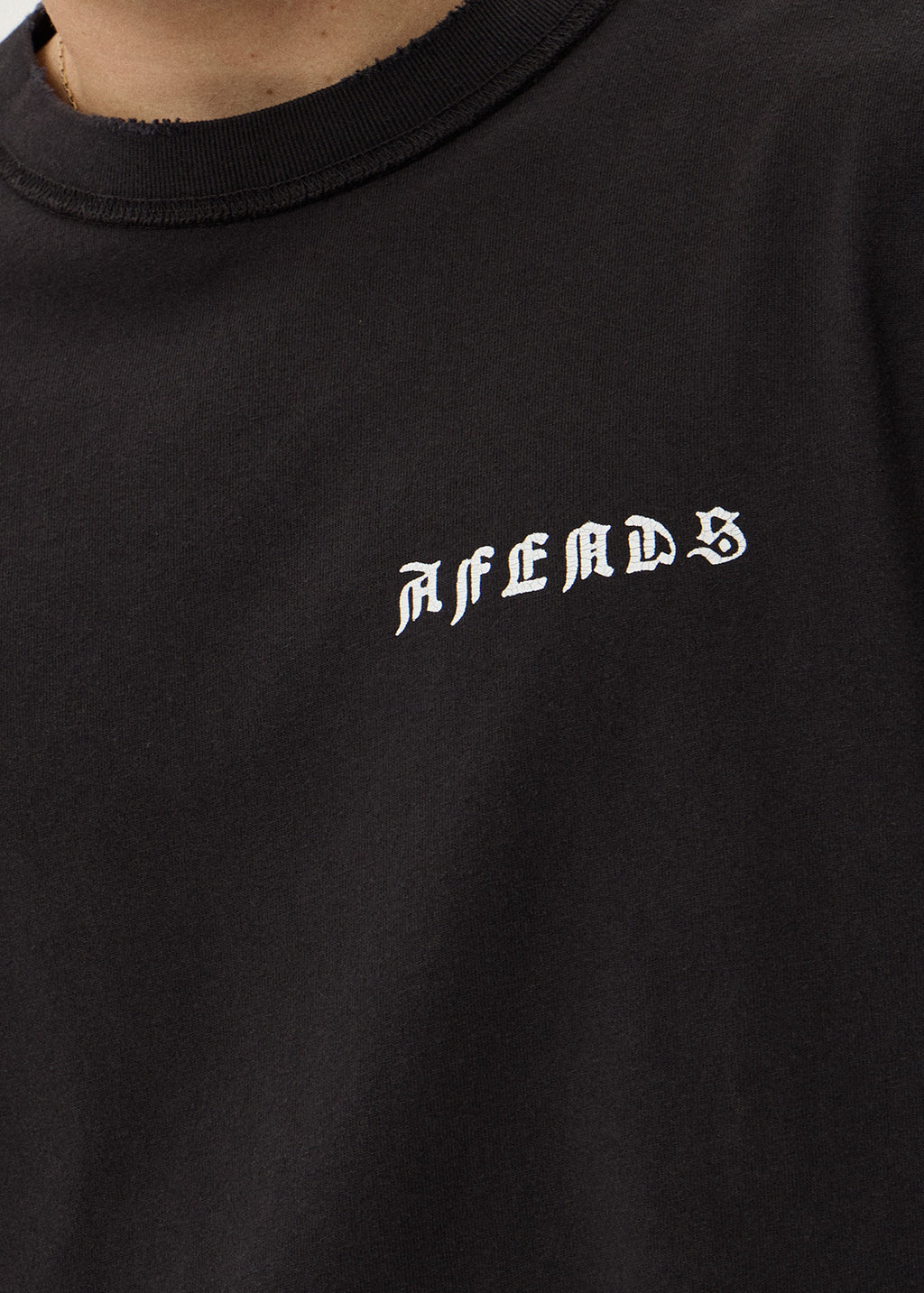 AFENDS Constellation - Heavyweight Boxy Tee - Stone Black