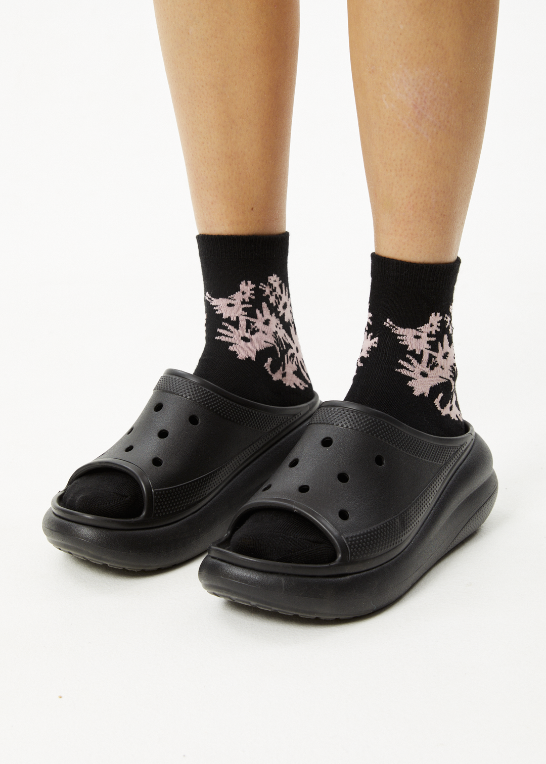 AFENDS Unisex Vise - Crew Socks - Black 