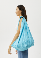 Afends Unisex Moon - Hemp Terry Oversized Tote Bag - Blue Daisy - Afends unisex moon   hemp terry oversized tote bag   blue daisy 