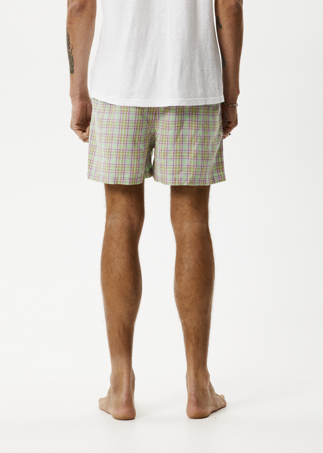 AFENDS Unisex Kali - Boxers - Pistachio Check 