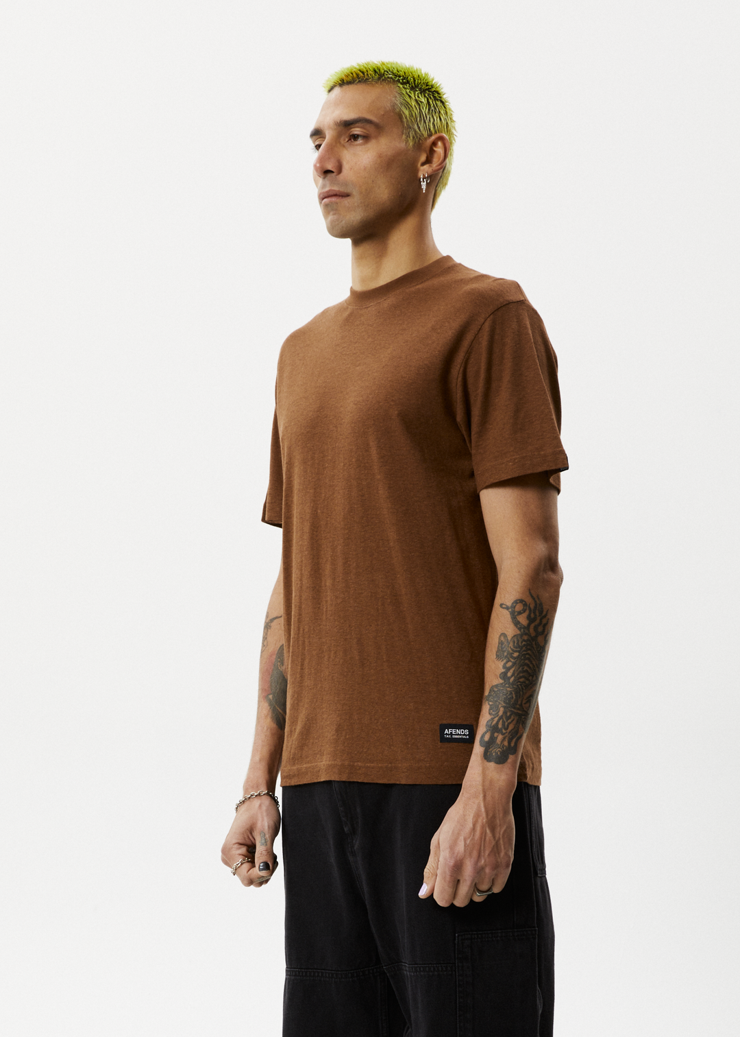 AFENDS Mens Classic - Retro Fit Tee - Toffee 