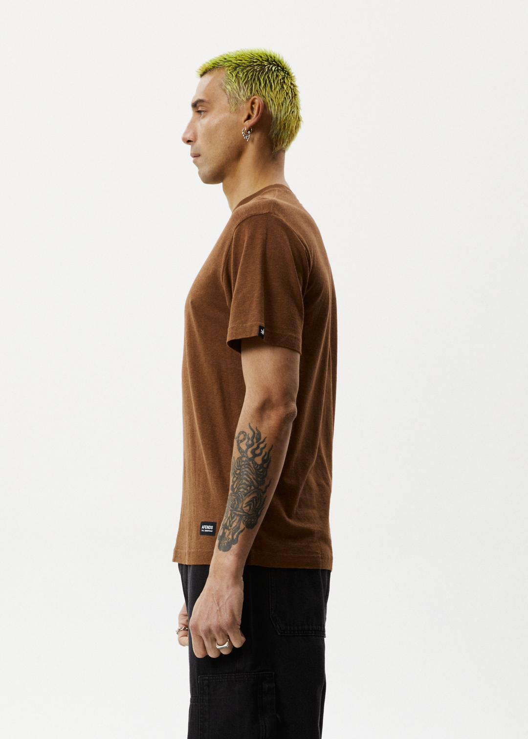 AFENDS Mens Classic - Retro Fit Tee - Toffee 