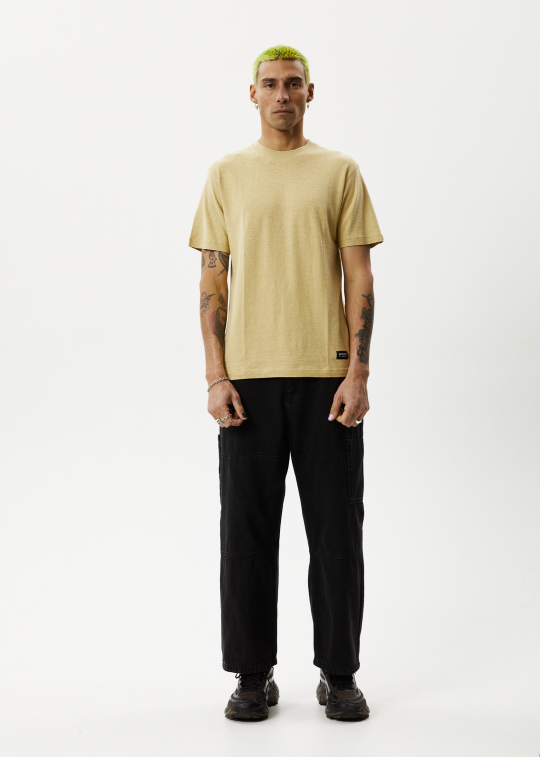 AFENDS Mens Classic - Retro Fit Tee - Camel 