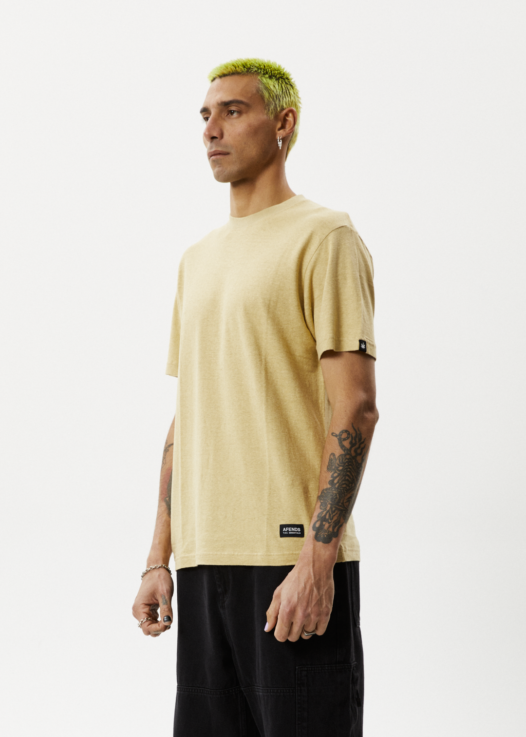 AFENDS Mens Classic - Retro Fit Tee - Camel 