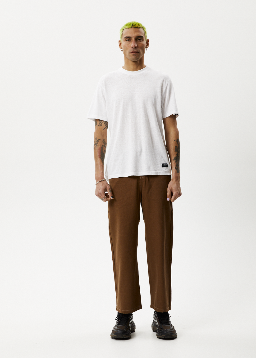 AFENDS Mens Pablo - Baggy Pants - Toffee 