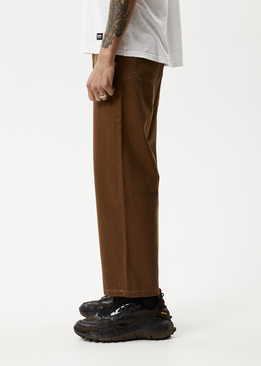 AFENDS Mens Pablo - Baggy Pants - Toffee 