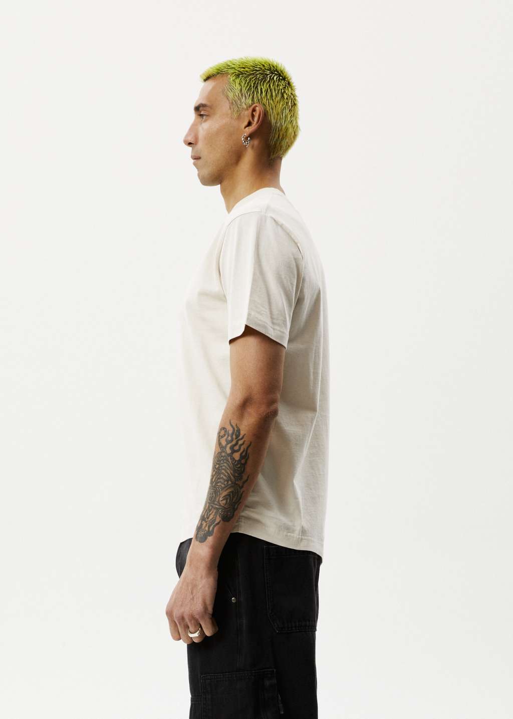 AFENDS Mens Vinyl - Retro Tee - Moonbeam