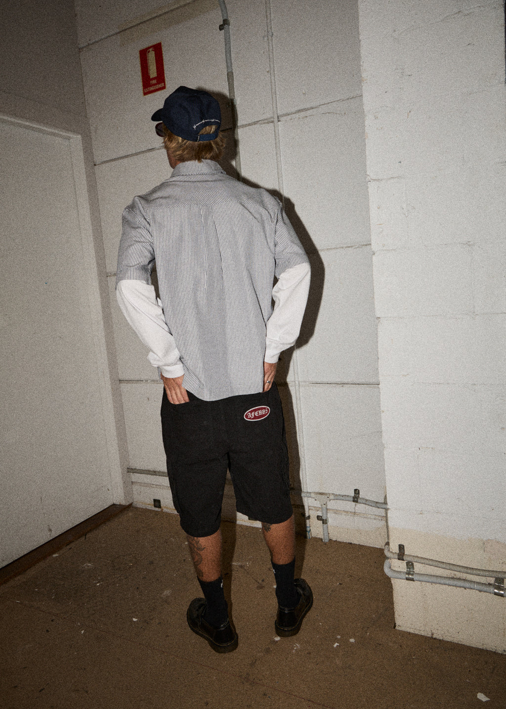 AFENDS Mens Summit - Pleated Cargo Short 22" - Washed Black