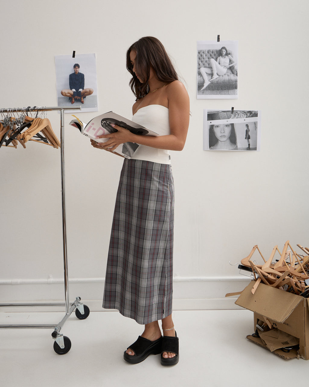 AFENDS Womens Eboni - Midi Skirt - Gunmetal