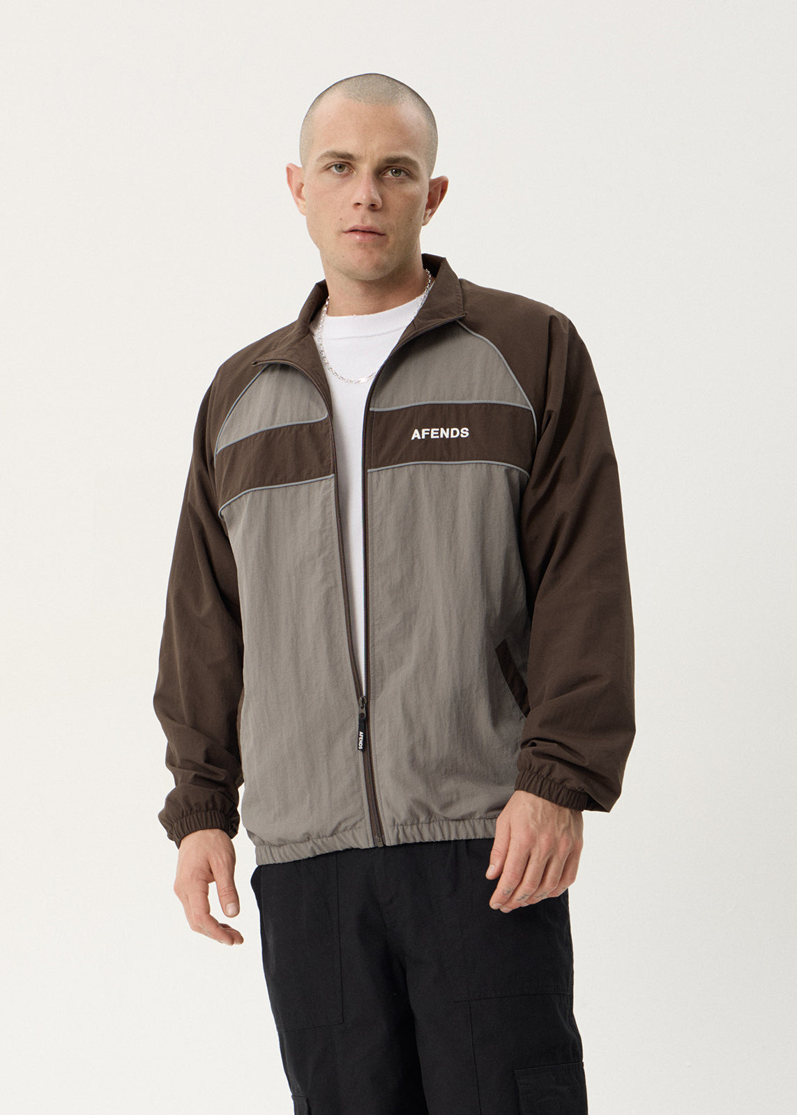AFENDS Mens Spicy - Sports Spray Jacket - Olive