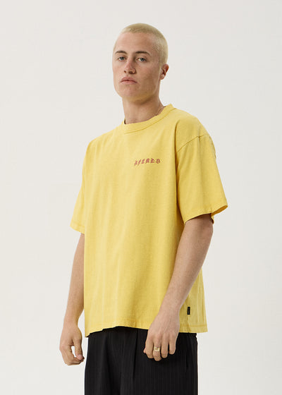 AFENDS Constellation - Heavyweight Boxy Tee - Vintage Mango
