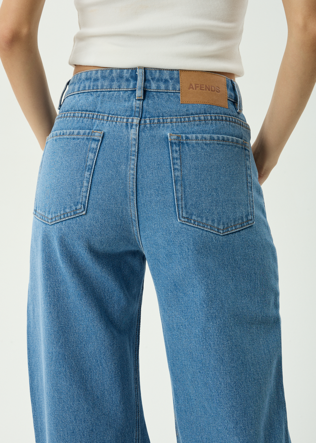 AFENDS Womens Gigi - Denim Flared Leg Jean - Worn Blue