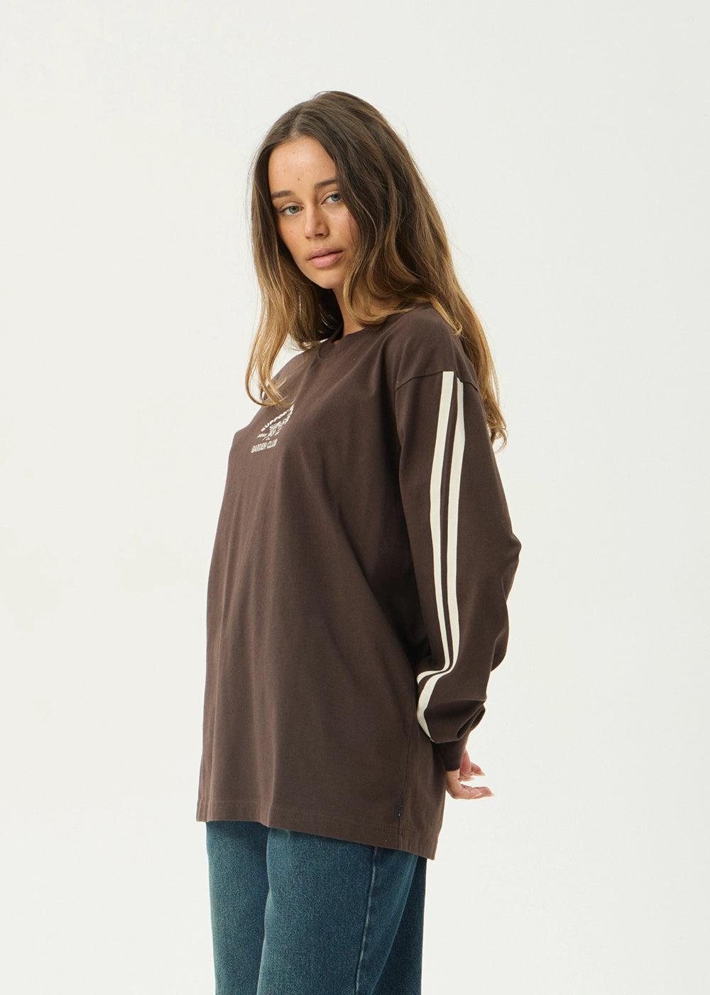 AFENDS Womens Community Garden - Long Sleeve Tee - Coffee