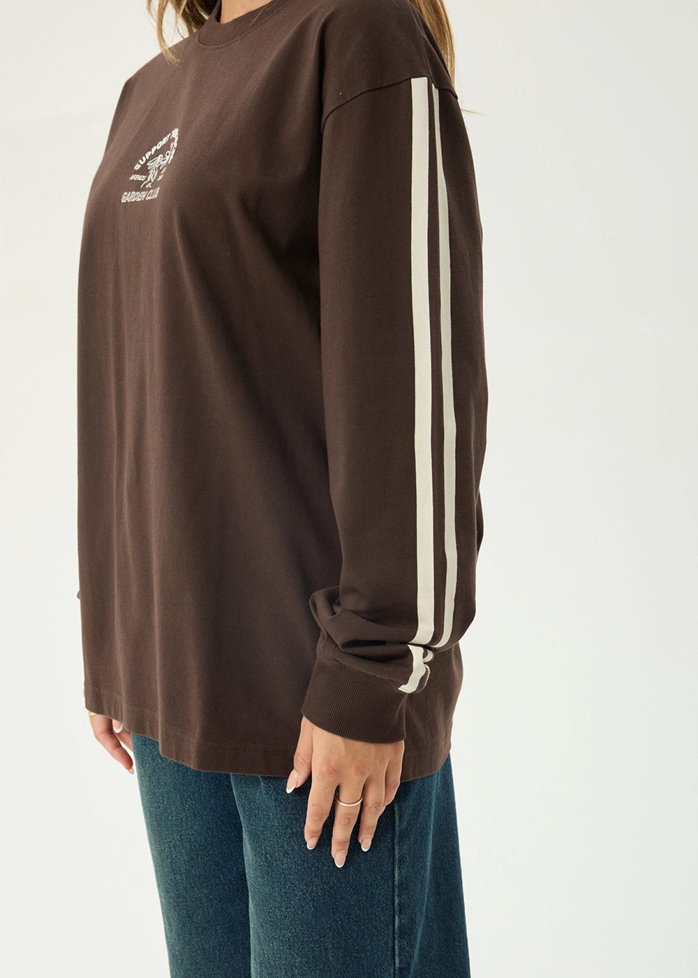 AFENDS Womens Community Garden - Long Sleeve Tee - Coffee